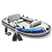 Intex Excursion 4-Person Inflatable Boat Set for Fishing and Boating with 2 Aluminum Oars, High-Output Air Pump, and Repair Kit, 1100 Pound Capacity