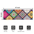 thumbnail image 5 of Bohemian Retro Floral Non-Slip Entryway Door Mat,Boho Indoor Decor Durable Low Plush Door Mat,Washable Welcome Rug for Patio Hallway Home Decor 16x47 Inches, 5 of 7