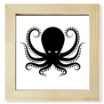 thumbnail image 1 of Octopus Marine Life Black White Pattern Square Picture Frame Wall Tabletop Display, 1 of 3
