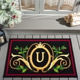 thumbnail image 2 of SAFAVIEH Monogram Jessamine Floral Indoor/Outdoor Area Rug, Black/Multi, 3' x 6', 2 of 7