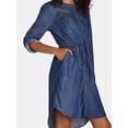 thumbnail image 3 of Time and Tru Women's and Women's Plus Utility Shirtdress with Long-Sleeves, Sizes XS-4X, 3 of 4
