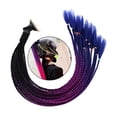 thumbnail image 4 of Casco de motocross para mujer, trenzas de coleta, rastas, cola de caballo, peluca rizada Negro Violeta Azul, 4 of 8