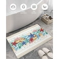 thumbnail image 5 of Shag Bath Rugs Ocean Coral Beach Starfish Conch Plush Soft Fluffy Doormat Floor Carpet,Non-Slip Living Room Bedroom Kitchen Entryway Door Mats Summer Nautical Vintage Linen, 5 of 6
