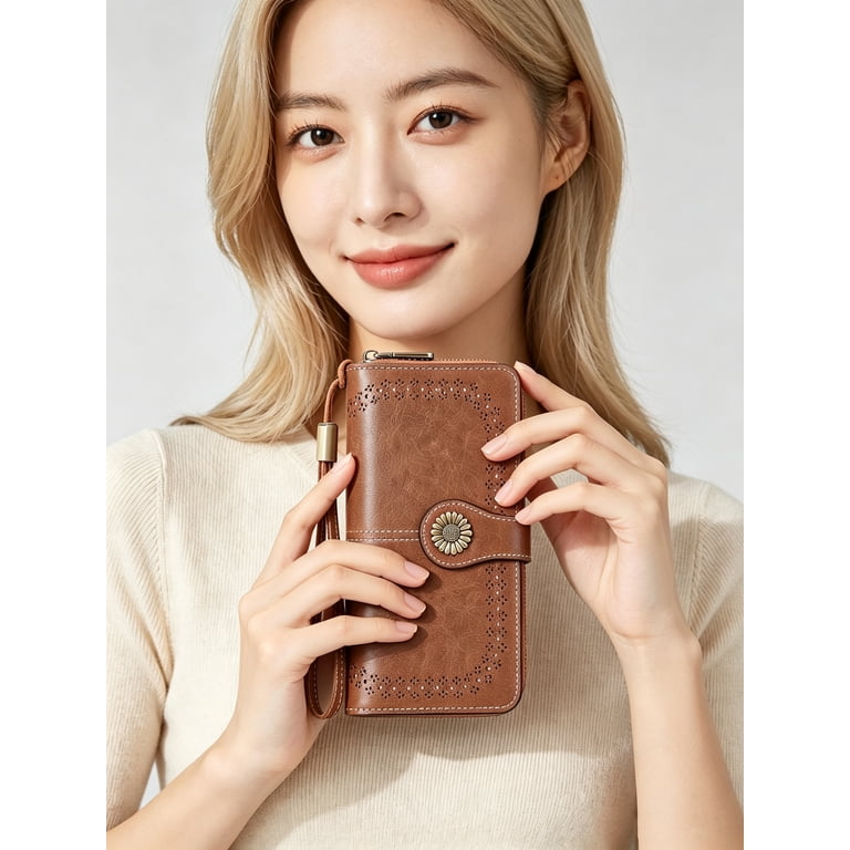 GMDISC Women's Leather Wallet, Large Capacity with RFID Blocking photo 2
