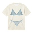 thumbnail image 4 of Womens T Shirt Wedding Bridesmaid Funny Round Neck Printed Womens formal Shirts,Beige,L, 4 of 6