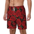 thumbnail image 2 of Uemuo Rose Flowers Pattern Mens Swim Trunks Quick Dry Board Shorts with Mesh Lining, Stretch Beach Shorts Quick Dry No-Chafing Board Shorts-Small, 2 of 9