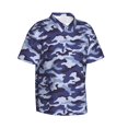 thumbnail image 2 of Hawaiian Shirt For Men, Camouflage Blue Mens Button Down Short Sleeve Shirt, Summer Beach Shirts For Men, 2 of 2