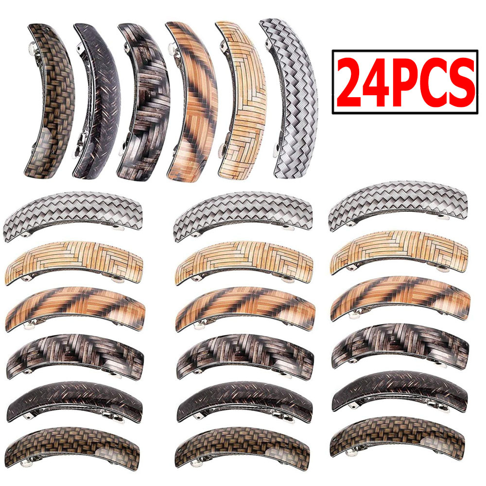 Dicasser 24 Pieces Hair Barrette Clips Retro Automatic Hair Clip for