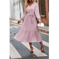 thumbnail image 4 of Vestido PRETTYGARDEN Floral Boho Cruzado con Escote en V y Mangas Largas Talla Grande, 4 of 6