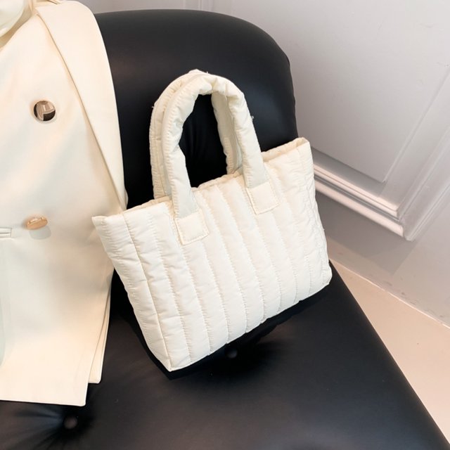 Bolso Con Asa Superior Bolsas acolchadas con asa superior Bolso acolchada de algodón informal para vacaciones de fin de semana (Beige)