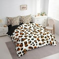 thumbnail image 3 of Manfei Brown Cheetah Print Twin Bedding Sets 7pcs, Wild Animal Bedding Comforter Set, Aesthetic Leopard Print Sheet Sets, Luxury Bedroom Decor, 3 of 8