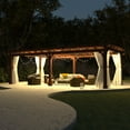 thumbnail image 3 of VEIKOUS 12' X 20' Outdoor Cedar Wood Pergola W/ Flat Roof and Ground Stakes for Patio, Garden, 3 of 13