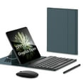 thumbnail image 4 of Premium Leather Protective Set for Samsung Z Fold5: Carbon Fiber Pattern Bluetooth Keyboard, Mouse, Touchscreen Pen & Case with Pen Slot - Lightweight, Scratch-Resistant, Magnetic Bracket for Stable, 4 of 6