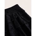 thumbnail image 4 of Black Lace Tiered Ruffle Mini Skirt With Asymmetrical Hem And Safety Shorts, 4 of 6
