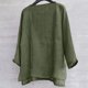 thumbnail image 3 of Designer Spring Summer Men's Casual Cotton Linen Solid Color Long Sleeve Shirts Loose Stand Collar Shirts 4XL, 3 of 5