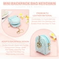 thumbnail image 3 of Uxcell Mini Backpack Cute Cosmetic Bag for Women, PU Leather Creative Pendant Keychain Coin Purse for Makeup Key Card Data Cable Organizer Blue, 3 of 7