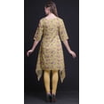 thumbnail image 3 of Bimba Kurti Asymétrique Orange à Imprimé Floral Cachemire, Feuilles et Roses pour Femmes Robe d'Été Indienne Tunique Moyen, 3 of 6