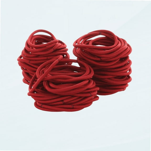 Hair Elastics Hair Ties, Professional Grade Ponytail Holders - 100 Pack Red