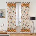 thumbnail image 2 of Kitchen Curtains 84 Inch Length 2 Panels, Orange Yellow Pumpkins Grommets Window Treatment Curtain, Autumn Leaves Rustic Vintage Thermal Curtains Drapes for Living Room/Bathroom, 2 of 9