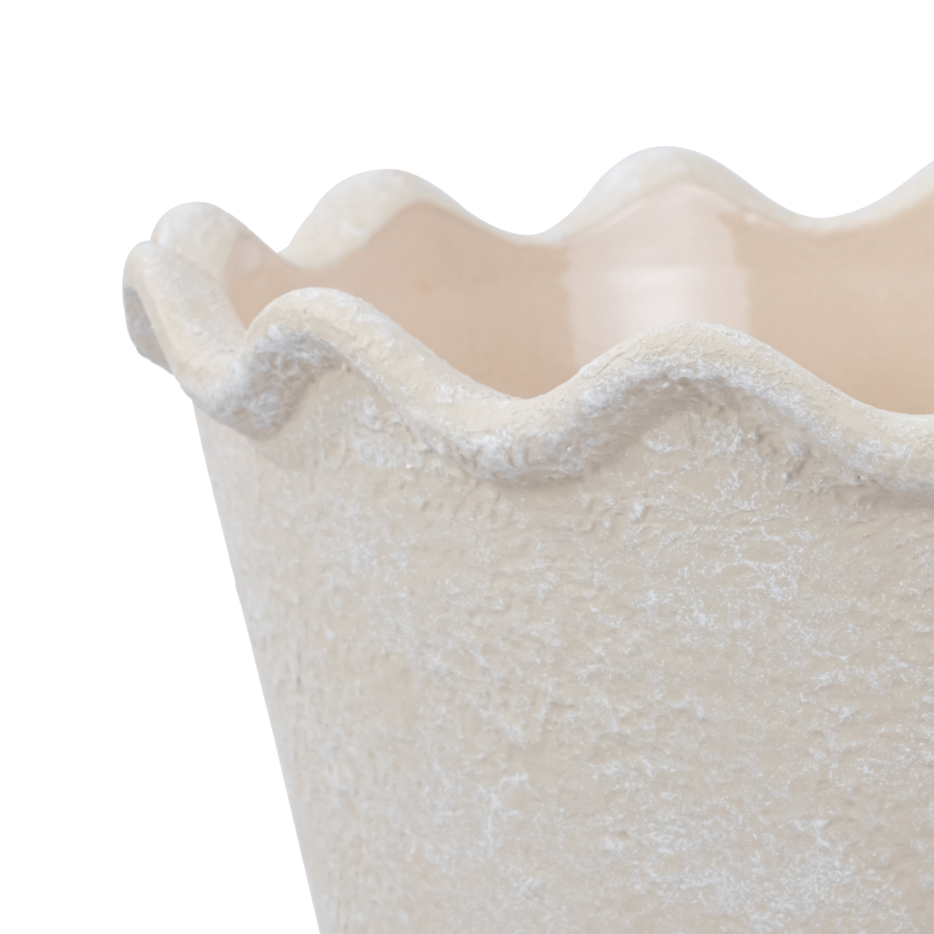 My Texas House Wave Ceramic Planter, Cream, 8 in photo 5