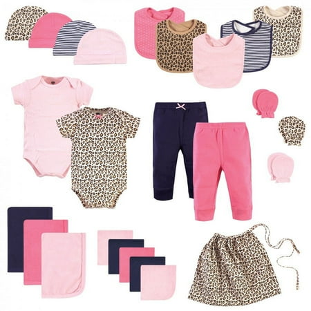 UPC: 0660168574845 | Hudson Baby Infant Girl Layette Start Set Baby Shower Gift 25pc Prints Leopard 0-6 Months