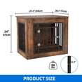 thumbnail image 2 of Dextrus 27.2" L Dog Crate Furniture, 2-in-1 Iron-Wood Indoor Dog Cage With Waterproof Top, Safety Corners,Steel Lock,for Small Dogs up to 30 lb,Rustic Brown,27.2"L x 20.1"W x 24"H, 2 of 9