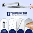 thumbnail image 4 of Cobbe Shower Set 12-inch Rainfall Shower Head with Handheld Sprayer Shower system for Bathroom Rough-in Valve Body and Trim Included Chrome, 4 of 10