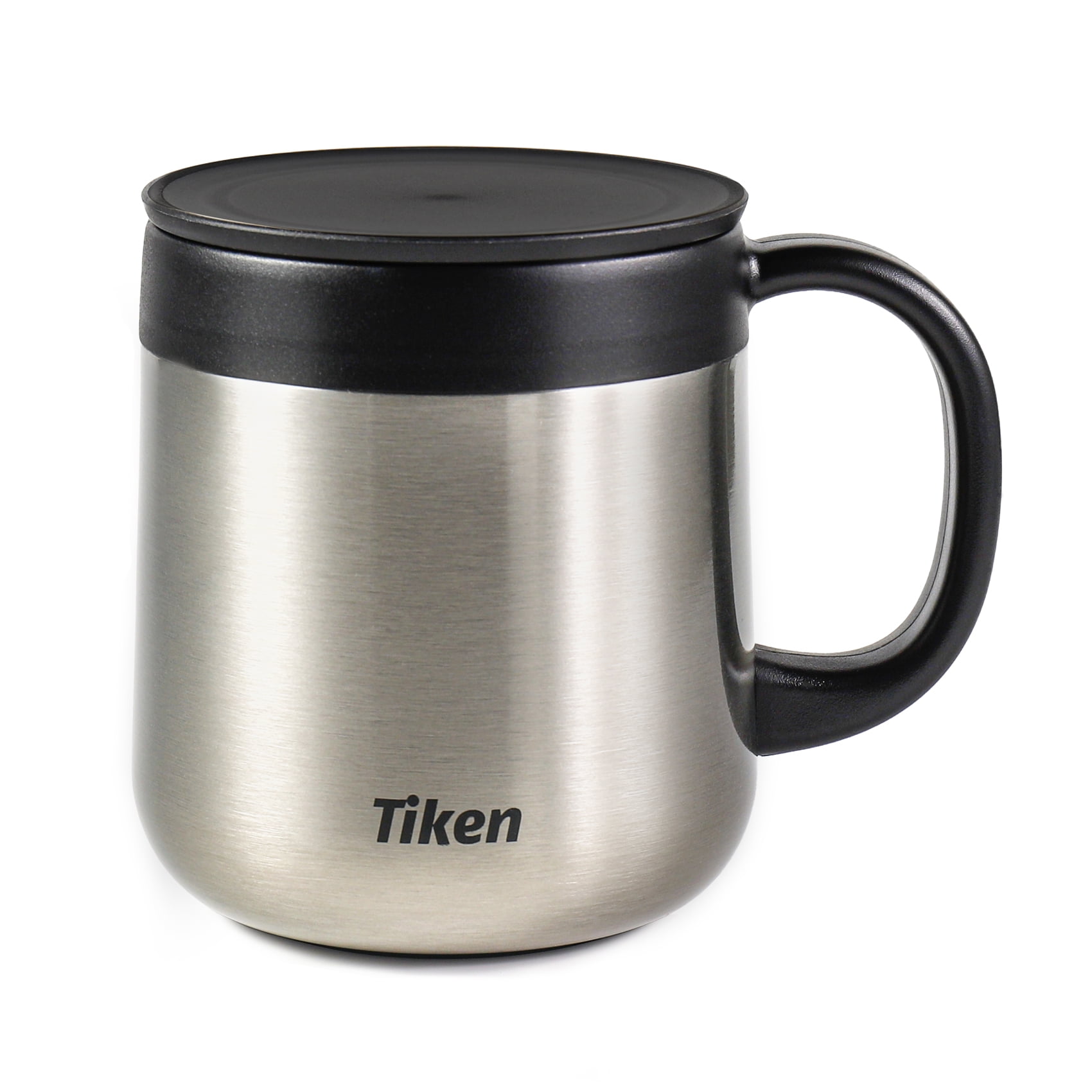 Tiken 11 Oz Insulated Coffee Mug With Lid, Stainless Steel Thermal  Coffee Mugs, 340ML Travel Tumbler With Handle - Silver: Tumblers & Water  Glasses