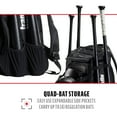 thumbnail image 4 of Franklin Sports MLB Traveler Elite Sport Equipment Backpack - Adult + Youth Bat Bag - Black, 4 of 10