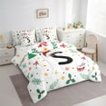 thumbnail image 3 of Homewish Christmas Initial S Letter Twin Bedding Sets 7-Piece for Teens, Cartoon Santa Claus Hat Bedding Comforter Set, Xmas Tree Reversible Sheet Sets, Ultra Soft Bedroom Decor, 3 of 7