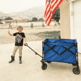 thumbnail image 5 of Sunjoy Collapsible Wagon with 255L Large Capacity, Utility Foldable Wagon Cart, Heavy Duty Beach Wagon with Big Wheels, Portable Garden Cart for Camping Fishing Sports Shopping, Blue, 5 of 10