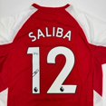 thumbnail image 2 of Autographed/Signed William Saliba Arsenal Red Soccer Jersey Beckett BAS COA #2, 2 of 4
