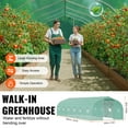 thumbnail image 3 of KFFKFF Walk-in Tunnel Greenhouse, 30x10x7 ft, Featuring a Durable Galvanized Steel Frame and Green PE Covering, Equipped with a Roll-up Zipper Door and 12 Ventilation Windows, Pointed Top, 3 of 9