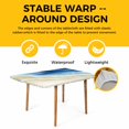thumbnail image 4 of Navy Blue Ombre Ocean Table Cloths for 5 Foot Rectangle Tables, Watercolor Coastal Beach Waves Patio Waterproof Elastic Fitted Tablecloths, Washable Rectangular Table Cover for Camping, 4 of 8