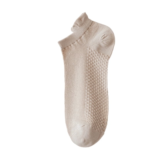 Voska Men's pure cotton sweat-absorbing mesh breathable creative socks Beige One Size
