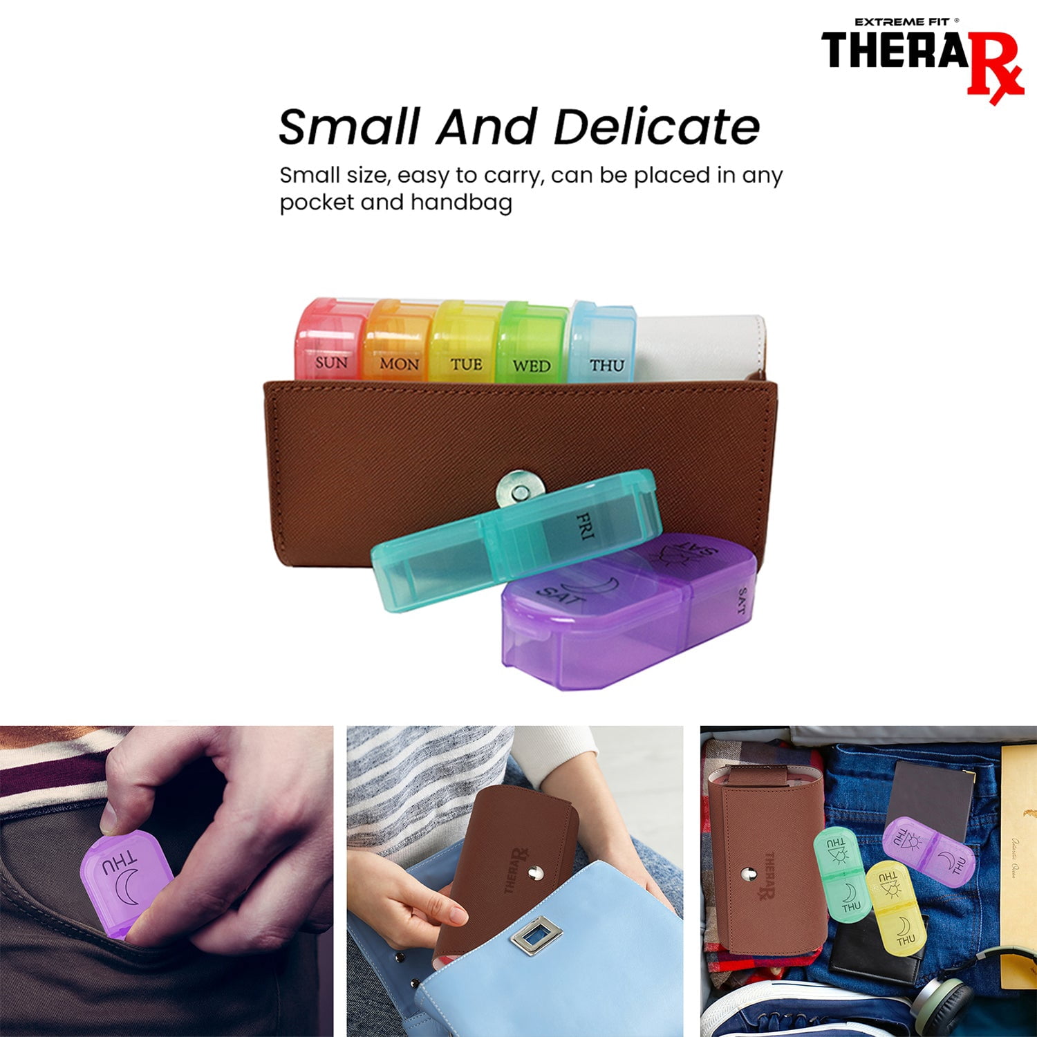 Weekly Pill Organizer 2 Times A Day,AM PM Large Daily Pill Box Medicine Organizer With PU Leather Case For Travel ,7 Day Pill Container For Vitamin Fish Oils Supplements