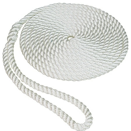 

Unified Marine 3/8 x 20 White Twisted Nylon Dockline Premium Construction With 3 St