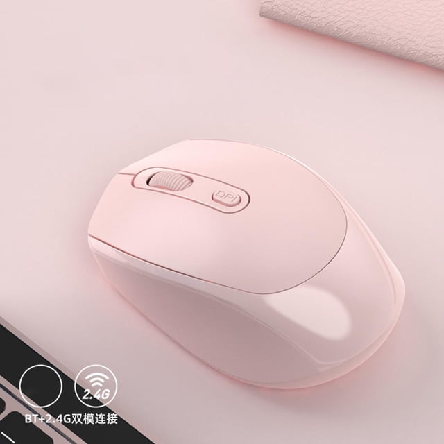 2.4G Mouse inalámbrico para computadora portátil, ratón de computadora ergonómico con receptor USB veles ajustables, 4 de ratón inalámbr Rosado shamjiam Ratones