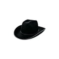 thumbnail image 2 of Western Cowboy Hat for Women and Men, Unisex Big Wide Brim Felt Hats for Cowboys and Cowgirls (Black), 2 of 5