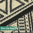 thumbnail image 3 of CAROMIO Khaki Black Boho Outdoor Area Rug 5x8 ft Waterproof Reversible Plastic Mat for Camping RV Picnic, 3 of 7