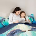 thumbnail image 4 of Feelyou Couple Dolphin Child Twin Bedding Sets 7pcs, Romantic Sealife Comforter Set, 4 of 8