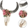 thumbnail image 2 of Zkca Bull Head Rose Pendant Realistic Faux Steer Head Bull Head Wall Decor Bison Bull Skull Wall Decor Cow Skull Wall Plaque Skeleton Home Decoration Hanging Skull Decor Resin A417, 2 of 7