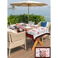thumbnail image 4 of Outdoor Tablecloth with Umbrella Hole and Zipper, Red Valentine's Day Rectangle Table Cloth 60x84 Inch Waterproof Tablecloth, Love Heart Gnomes Grey Plaid Picnic Table Cover for Patio Camping, 4 of 7