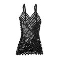 thumbnail image 2 of Vestido de tirantes de espagueti BLESIY con lentejuelas negro ajustado, 2 of 8