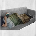 thumbnail image 6 of Rustic Wood Soft Flannel Fleece Blanket, Spring Season Mountain Side Landscape with Sun Rays Blurred out of Focus, Cozy Plush for Indoor and Outdoor Use, 50" x 60", Brown and Green, by Ambesonne, 6 of 6
