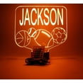 thumbnail image 3 of Sports Array Soccer Ball Baseball Football Basketball with Custom Name Night Light Up Lamp LED Free Engraved Custom Name Personalized Athletic Table Lamp with Remote, 16 Colors, It's Wow, Great Gift, 3 of 10