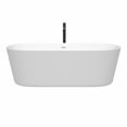 thumbnail image 3 of Carissa 71 Inch Freestanding Bathtub in White with Shiny White Trim and Floor Mounted Faucet in Matte Black, 3 of 7