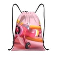 thumbnail image 1 of Saiise Colorful Cartoon Biplane Pattern Sports Drawstring Backpack - String Swim Gym Bag with Wet Proof Pocket for Women&Men-Small, 1 of 6