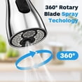 thumbnail image 3 of Kitchen Faucet Head Replacement 3 Modes With 12 Adapters Pull Down Spray Head For Kitchen Faucet Kitchen Sink Faucet Head G 1/2 Sprayer Head Replacement Chrome, 3 of 4