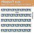 thumbnail image 3 of 5 Rolls Christmas Ribbon 1.5 inch Wide Decorative Ribbon for Gift Wrapping and Holiday Decorations Blue and Green Roses Pattern, 3 of 7